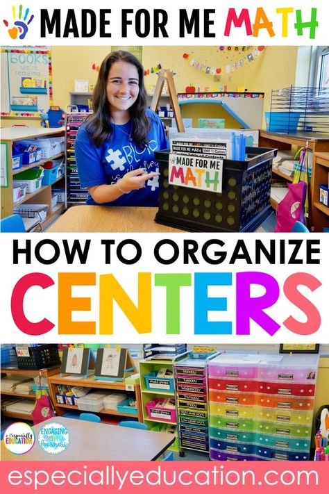 In case you missed it, the Made For Me Math Growing Bundle is finally here! Task boxes, file folders, assessments, recipes… if navigating this massive curriculum has you feeling overwhelmed, fear not! We have reached out to special education teacher (and organization extraordinaire) Rachel Glassman to share a few tips and tricks on how she best utilizes the Made For Me Math curriculum. Made For Me Literacy, Math Centers Organization, Sped Organization, Math Center Organization, Special Education Visual Schedule, Special Education Curriculum, Classroom Arrangement, Self Contained Classroom, Math Organization