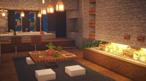 Cute Aesthetic Minecraft Houses, Minecraft Houses Inside, Minecraft Decorations In Game, Aesthetic Minecraft Houses, Minecraft Decor, Minecraft Kitchens, Minecraft Houses Interior, Houses Decor, Houses Inside