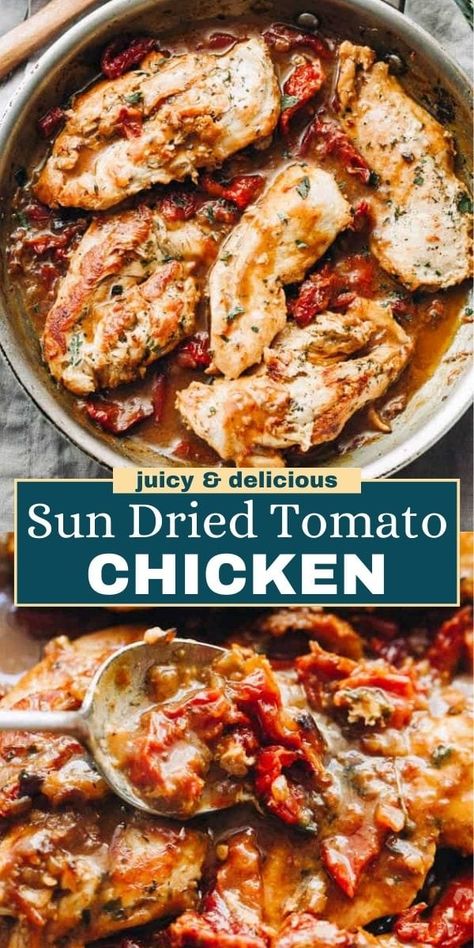 This Creamy Sun Dried Tomato Sauce Chicken is a delicious and easy-to-make dish that's perfect for any occasion. In just 30 minutes, you can create a meal that combines the juicy flavors of pan-seared chicken breasts with a rich and tangy sun-dried tomato sauce. Creamy Sun Dried Tomato Sauce, Tomato Recipes Healthy, Sundried Tomato Recipes, Sun Dried Tomato Chicken, Tomato Sauce Chicken, Sundried Tomato Chicken, Sun Dried Tomato Sauce, Chicken Sauce Recipes, Pan Seared Chicken Breast