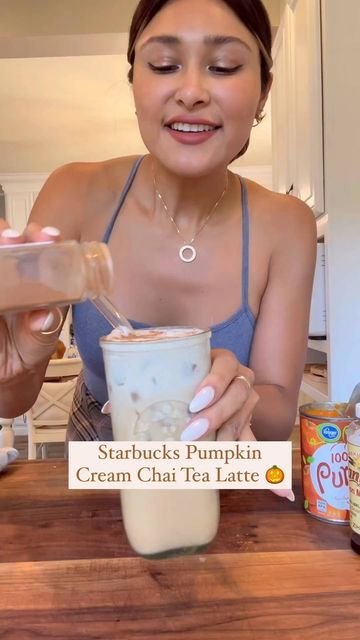 Keto Diet | Recipes | Keto Lifestyle on Instagram: "PUMPKIN SPICE LATTE IS BACK! 🎉🎃  LOW CARB STARBUCKS PUMPKIN CREAM CHAI TEA LATTE!  Let me know if you want to see a low carb pumpkin bread or pumpkin muffins next! 🧡  All you need is: Almond milk Sweetener Ice Chai tea bags Half & half or heavy cream Pumpkin purée Cinnamon Pumpkin pie spice Vanilla  That’s it! You guys are going to be so obsessed! ❤️  Reels by - @low.carb.love   ✅ FOLLOW FOR MORE @keto.lifestyle_recipes" Low Carb Pumpkin Bread, Chai Tea Bags, Low Carb Pumpkin Muffins, Low Carb Starbucks, Te Chai, Iced Chai Tea, Cinnamon Pumpkin, Iced Chai, Chai Tea Latte