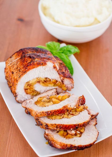 Caramelized Pork Loin Apple Stuffed Pork Loin, Caramelized Pork, Stuffed Pork Loin, Caramelized Apples, Jo Cooks, Stuffed Pork, Pork Loin Recipes, Pork Ham, Cooked Apples