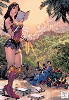 Don’t bother Diana when she’s reading by Tony Daniel                                                                                                                                                                                 More Narrative Art, Wonder Woman Art, Univers Dc, Septième Art, Arte Dc Comics, Wonder Women, Bd Comics, Batman Family, Salou