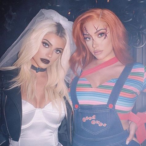 @staskaranikolaou.on instagram Chucky Halloween Costume, Chucky Costume, Chucky Halloween, Trio Halloween Costumes, Cute Halloween Makeup, Halloween Coustumes, Hot Halloween Outfits, Pretty Halloween Costumes, Couples Halloween Outfits