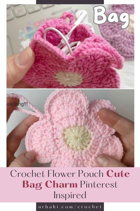 Creating a flower pouch is a delightful and beginner-friendly crochet project, perfect for adding a touch of handmade charm to your bag or as a gift for friends. Inspired by Pinterest, this cute bag charm is not only practical but also stylish.rnrnIn this article, we'll explore the process of making a flower pouch, providing tips and advice to ensure your project turns out beautifully.rnrnWhy Crochet a Flower Pouch?rnrnCrocheting a flower pouch offers several benefits and creative... Flower Pouch Crochet Pattern, Crochet Flower Bag Charm Pattern, Crochet Flower Pouch Free Pattern, Crochet Flower Bag Charm, Crochet Pouches Free Pattern, Flower Pouch Crochet, Bag Charm Crochet Pattern, Crochet Flower Bag Pattern Free, Crochet Charm Bag