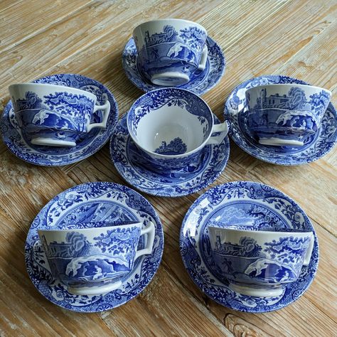 Spode Blue Italian, Blue Patio, Blue China, Black Back, Back To Black, Tea Set, Chips, Charms, Blue And White