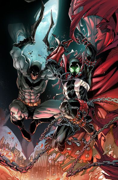 Batman And Spawn Wallpaper, Batman And Spawn, Spawn Marvel, Marvel Comics Artwork, Spawn Comics, Batman Artwork, Univers Dc, Comic Book Artwork, Pahlawan Marvel