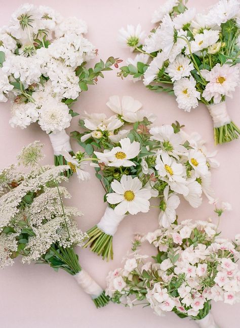 Garden Bridesmaid Bouquet, White Wildflower Bouquet Wedding, Bridesmaids Bouquets White, White Bridesmaid Bouquets, Garden Style Wedding Bouquet, White Wildflowers, Dainty White Bouquet, White Bridesmaids Bouquets, Small White Bouquet