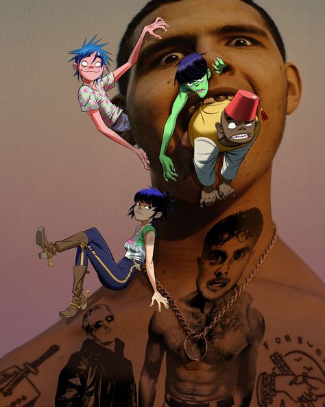 Gorillaz Albums, Jamie Hewlett, Gorillaz Art, Damon Albarn, Piano Cover, New Cut, Gorillaz, Album Art, Cool Bands