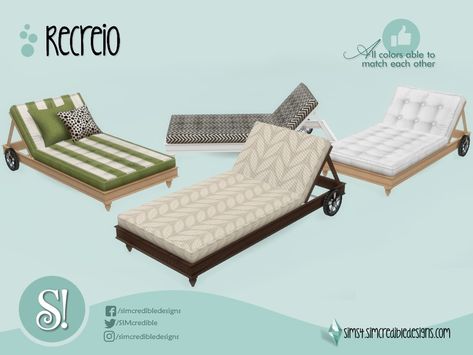 Sims Outdoor Furniture, Sims 4 Simcredible, Sims 4 Cc Pool Stuff, Simcredible Sims 4, The Sims Resource Objects, Sims Furniture, Furniture Cc, Mod Furniture, Sims 4 Cc Kids Clothing