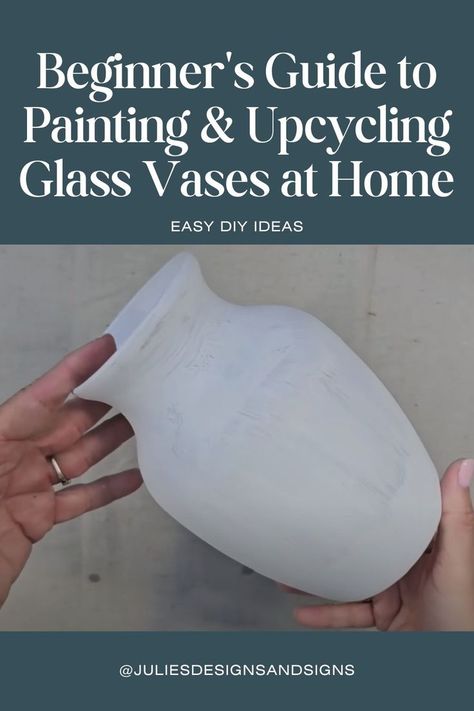 Easy Home Decor DIY Ideas How To Paint Glass Vases Easy Diy, Upcycle Vases Ideas, Painting Glass Vases Diy, How To Paint Glass Vases, Glass Vase Painting Ideas, Painting Vases Diy Ideas, Upcycle Vases, Painting Glass Vases, Thrift Flip Furniture