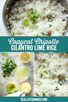 Chipotle Cilantro Lime Rice, Chipotle Rice, Cilantro Lime Rice Recipe, Lime Rice Recipes, Copycat Chipotle, Recipe Copycat, Lime Recipes, Lime Rice, Cilantro Lime Rice