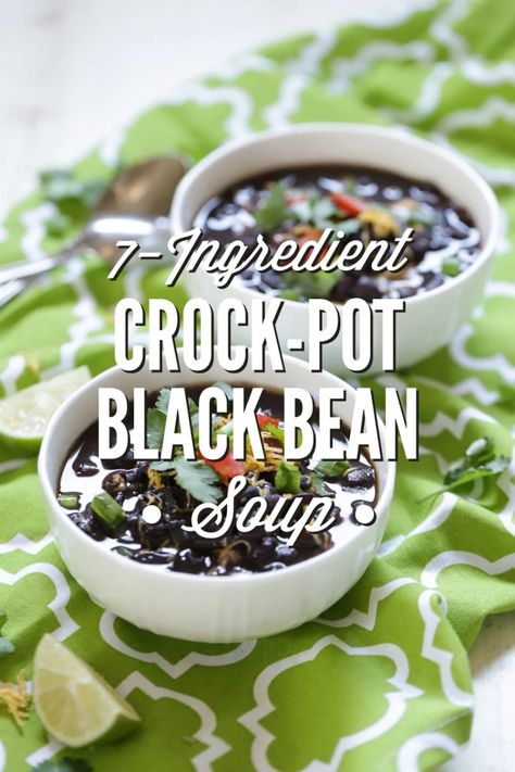 Black Bean Soup Crock Pot, Black Bean Soup Recipe, Dried Black Beans, Soup Crock Pot, Black Bean Soup, Crock Pot Soup, Crock Pot Cooking, Bean Soup, Live Simply