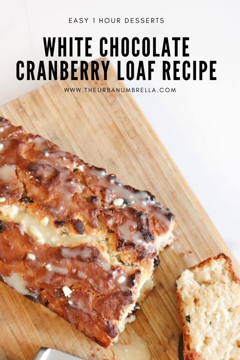 This White Chocolate Cranberry Loaf Recipe is unbelievably easy to make and totally delicious. Enjoy bright bursts of cranberry and decadent white chocolate in this deliciously moist and flavourful loaf. Serve with tea for dunking! Cranberry White Chocolate Bread, Cranberry Cake Recipe, Cranberry Loaf, Chocolate Flapjacks, Chocolate Loaf Cake, Chocolate Cranberry, Cranberry Cake, Cranberry Bread, White Chocolate Cranberry