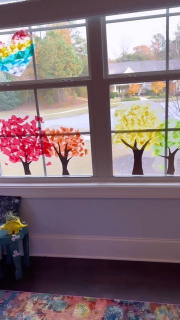 Window Activities For Toddlers, Grandkid Crafts, Andrea Nelson Art, School Age Crafts, Fall Crafts For Toddlers, Indoor Activities For Toddlers, Toddler Class, Toddler Fall, Kids Games