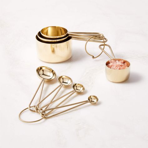 Gold Measuring Cups, Stainless Steel Measuring Cups, Cup Cup, Cup Sizes, Champagne Gold, Measuring Spoons, Measuring Cups, 1 Cup, Crate And Barrel