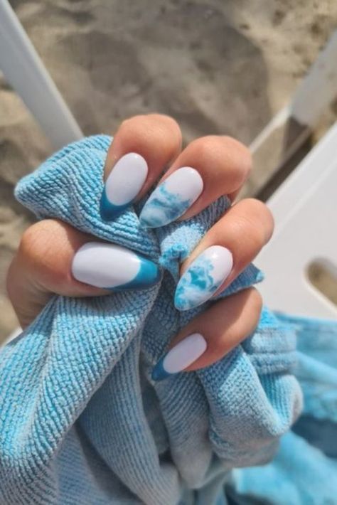 20 Beach Nail Designs 2024: Vacations, Simple to Acrylic Elegance Beach Nail Designs Vacations Simple, Basic Beach Nails, Nail Ideas For Beach, Florida Vacation Nails, Beach Theme Nails, Cabo Nails, Nails For Beach, Beach Nails Vacation Ocean, Bali Nails