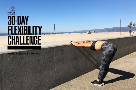 Flexibility Challenge Week 1: Static Stretching - 12 Minute Athlete 30 Day Mobility Challenge, Mobility Challenge, Flexibility Challenge, Become More Flexible, Static Stretching, Flexibility And Mobility, Lacrosse Balls, Health Challenges, Workout Inspiration