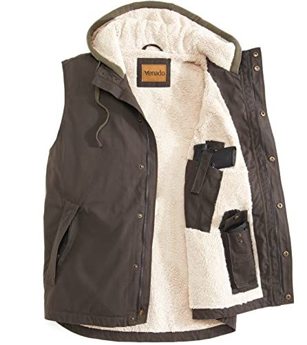 Venado Yukon Trail Concealed Carry Hooded Vest for Men Concealed Carry Jacket, Concealed Carry Vest, Travel Vest, Canvas Vest, Vest For Men, Tactical Vest, Spring Wear, Hooded Vest, Flannel Jacket