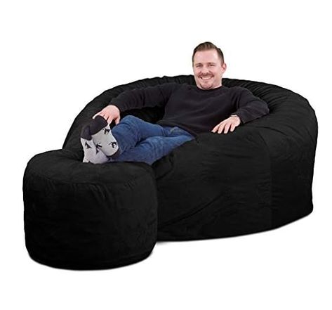 ULTIMATE SACK Bean Bag Chair w/ FOOTSTOOL - 3 Sizes. 6000 - 6 Ft, 5000 - 5 Ft, & 4000 - 4 Ft. This item includes our Footstool Bean Bag that pairs amazingly with our Bean Bags. It’s a perfect spot to to rest your feet while watching tv or reading a book. “(paid link)”, “#ad” or “#CommissionsEarned”. Couch Lounge Sofa, Kids Lounger, Large Bean Bag Chair, Oversized Bean Bag Chairs, Big Bean Bags, Cool Bean Bags, Giant Bean Bag Chair, Bean Bag Couch, Giant Bean Bags