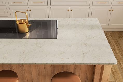 Carrara Quartz Countertops Ideas | OPPEIN Stone Carrara Quartz Countertops, How To Clean Quartz, Gray Subway Tile Backsplash, Subtle Energy, Countertops Ideas, Carrara Quartz, Colorful Backsplash, Grey Subway Tiles, Black Backsplash