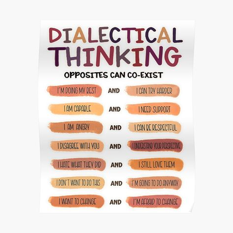 Dialectical Thinking, Dbt Skills Worksheets, Dbt Skills, Empath Protection, Dialectical Behavior Therapy, Elementary School Counseling, Therapeutic Activities, Yoga Mindfulness, School Counseling