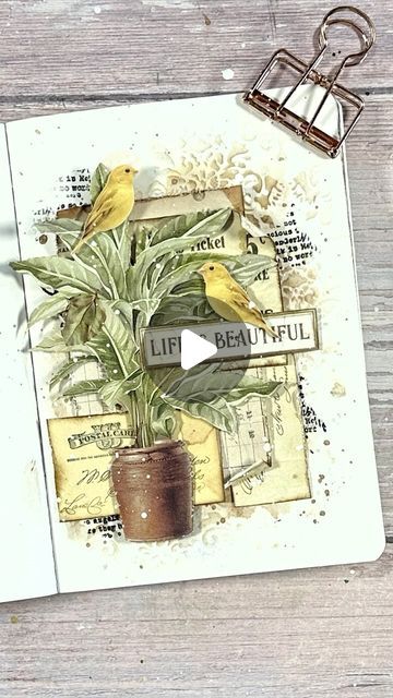 Vicky Papaioannou on Instagram: "Fall colors 🍂 ! A new journal spread in my mini art journal. I used fun mixed media techniques to create a quick background and then some layering.  ✨I used the scrapbook collection, golden harmony by @emiliasieradzan @stamperiainternational  🛍️ link to the supply list in my bio or you can comment “supplies” in the link we automatically pop in your messages.  #artjournal #journaling #junkjournal #creativejournal #scrapbooking #journalwithme #journalcommunity #minijournal" Vicky Papaioannou, Fall Crafting, Mini Art Journal, Heat Embossing, Crafting Inspiration, Scrapbook Collection, Mixed Media Techniques, Mini Journal, Supply List