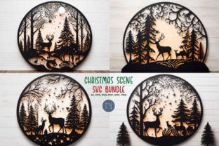 Free 3d Christmas Svg, Glowforge Christmas Projects, Free Layered Svg Files, Cricut Winter Wonderland, Svg Projects, Winter Christmas Scenes, Cnc Ideas, Free Svg Files For Cricut, Cricut Christmas