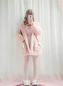 Bunnycore Aesthetic, Kawaii Winter Outfits, Autumn Rabbit, Fluffy Hoodie, Soft Fashion, Plush Coat, Fluffy Coat, Pink Rabbit, Pink Bunny