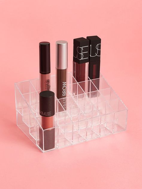 Transparent Cosmetic Storage Box | SHEIN USA Lipstick Organizer, Makeup Storage Box, Lipstick Tube, Cosmetic Display, Latest Makeup, Lipstick Holder, It Cosmetics, Makeup Box, Makeup Organizer