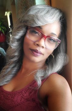 Silver Locs, Nora Potts, Silver Crowns, Long Weaves, Silver Haired Beauties, Sophisticated Lady, Gorgeous Gray Hair, Grey Hair Inspiration, Red Bone