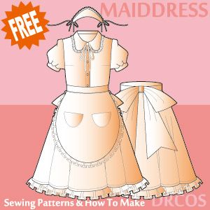 Costume illustration list | DRCOS Patterns & How To Make Dress Sewing Pattern Free, Drcos Patterns, Outfit Sewing Pattern, Apron Pattern Free, Sewing Pattern Free, French Maid Dress, Free Cosplay, Dress Sewing Patterns Free, Japanese Sewing Patterns