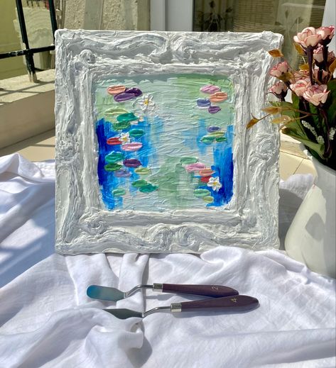 textured painting inside a diy wall putty frame, follow the link to see the process!<3 Textured Painting, Diy Wall, Texture Painting, Texture, Tags, Frame, Canvas, Wall, Instagram