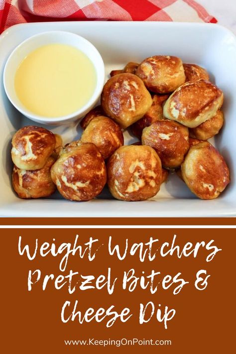 Weight Watchers Pretzel Bites  Cheese Dip - this is not  made with two ingredient dough! Ww Appetizers, Weight Watchers Appetizers, Two Ingredient Dough, Weight Watchers Food Points, Plats Weight Watchers, Weight Watchers Tips, Weight Watchers Meal Plans, Weight Watchers Snacks, Weight Watchers Recipes Desserts