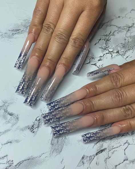 NAILS BY DARIANA 💗 on Instagram: “If you adore her… Dior her 🤍 —— Dior decals from @mmbnails ✨” Dior Her, Dior Nails, Designer Nails, Glitter Nails Acrylic, Drip Nails, Glitter Gel Nails, Basic Nails, Long Acrylic Nails Coffin, Long Square Acrylic Nails