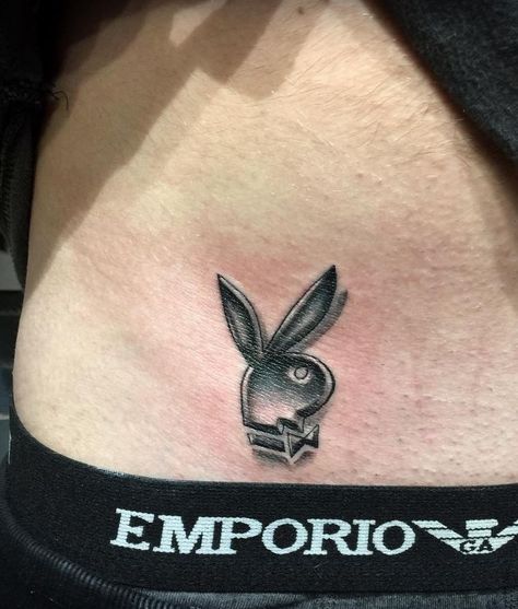 60 Amazing Tattoos by Tugberk Kirazlik - TheTatt Playboy Tattoo Men, Play Boy Tattoo Men, Abs Tattoo Men, Play Boy Tattoo, Playboy Bunny Tattoo Design, Bugs Tattoo, Playboy Bunny Tattoo, Playboy Tattoo, Filler Tattoo Designs