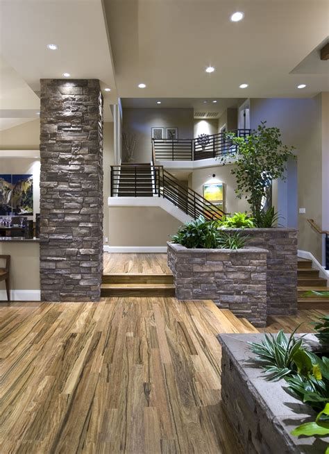 Stone Wall Interior Design, Stone Walls Interior, Stone Ideas, Interior Columns, Stone Interior, Wall Interior, Stair Case, Country Interior, Interior Wall Design