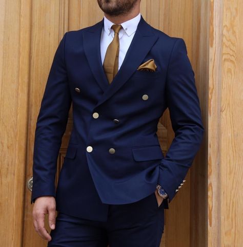 Men Suit Designs Indian Style, Navy Blue Double Breasted Blazer Men, Double Brest Suit Men Wedding, Navy Blue Double Breasted Suit Men, Blue Double Breasted Suit Men, Blue Coat Pant Men, Mens Suits Style Modern Classy, Double Breasted Pinstripe Suit, Graduation Suit