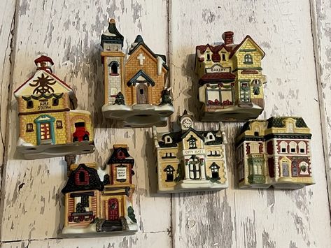 dollar tree christmas village house inspiration - Re-Fabbed Christmas Village Makeover, Dollar Tree Christmas Village, Halloween Decor Dollar Tree, Diy Haunted House, Waverly Chalk Paint, Haunted House Diy, Pottery Barn Christmas, Christmas Village Sets, Dollar Tree Halloween