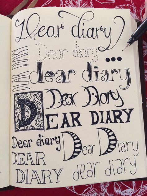 Dear diary fonts Dear Diary Writing, 2025 Diary, Word Drawings, Dork Diaries, Diary Writing, Journal Fonts, Drawing Pictures, Alphabet Images, Diary Entry