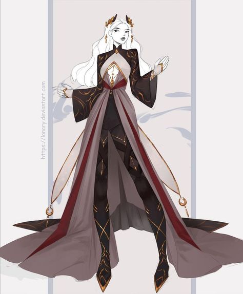 Empress Outfit Design, Lonary Deviantart Outfits, Simple Design Clothes, Warrior Outfit, Dress Design Drawing, Anime Inspired Outfits, Dress Design Sketches, Dress Sketches, Dress Drawing