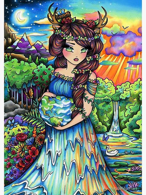 Mother Earth Art, Earth Drawings, Hannah Lynn, Candle Canvas, Poster Drawing, Earth Art, Art Competitions, Diamond Mosaic, Landscape Artwork