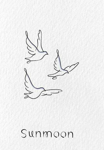 Bluebird Line Tattoo, Bird Tattoo Simple Outline, Simple Dove Tattoo Outline, Bird Simple Tattoo, Small Tattoos Birds, Simple Birds Tattoo, Beginners Tattoo Ideas, Three Doves Tattoo, 3 Doves Tattoo