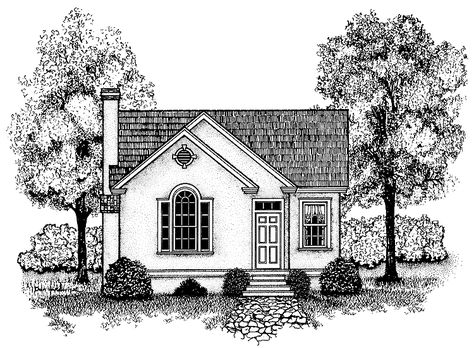 Floor Plan AFLFPW10103 - 1 Story Home Design with 2 BRs and 1 Baths Two Bedroom Cottage, Cottage House Designs, Country Floor Plans, Colonial Style House Plans, Victorian Style House, Colonial House Plans, Cozy Cottages, Small Tiny House, Cottage Floor Plans