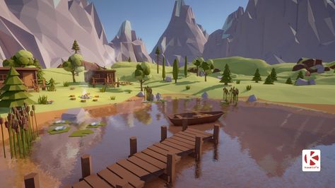 ArtStation - tofe's low-poly mountain pack, Thomas Feichtinger Low Poly Mountain, Low Poly Isometric, Low Poly Environment, Lowpoly 3d, Boat Docks, Low Poly Character, Gfx Design, Poly Art, Low Poly Games