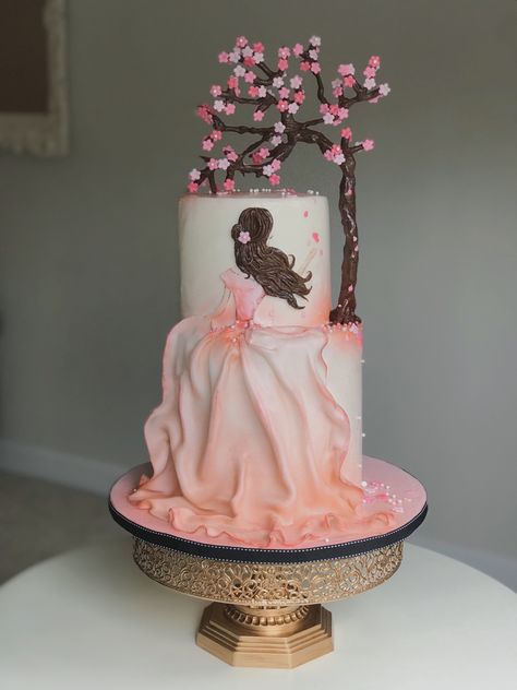 Cherry Blossom Tree Cake, Cherry Blossom Cake, Blossom Cake, Tree Cake, Tree Cakes, Bday Cake, Blossom Tree, Cherry Blossom Tree, Blossom Trees