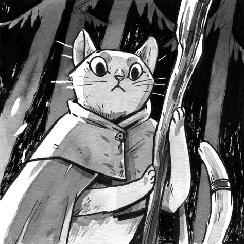 Inktober 2024 Discover, Ink Character Design, Ink Illustrations Sketchbooks, Discover Inktober, Discover Illustration, Cat Character Illustration, Discover Drawing, Inktober Drawings, Inktober Illustration