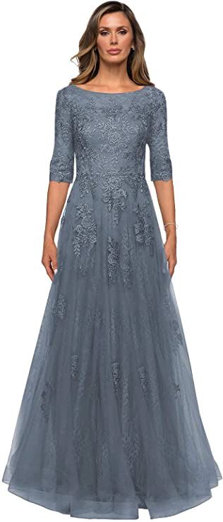 Amazon.com: Clothfun Women's Lace Elegant Mother of The Bride Dresses 2021 Formal Dresses with Sleeves Evening Gowns: Clothing Dresses For Women Formal, Lace Wedding Guest Dress, Mother Of The Groom Dresses, Evening Gowns With Sleeves, Mother Of The Bride Dresses Long, Long Formal Gowns, Formal Dresses With Sleeves, Groom Dresses, Mob Dresses