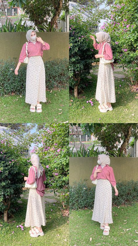 Model Pakaian Muslim Terbaru Inspirasi Busana Hijab Gaya Modest Fashion Tutorial Hijab Stylish Trend Fashion Muslimah 2023 Desain Baju Muslim Modern Ide Padu Padan Hijab dan Busana Koleksi Gaun Muslim Elegan Tips Mix and Match Pakaian Islami Ide Fashion Pesta Muslimah Ootd Rok Skirt, Outfit Dress Hijab, Ootd Sandal, Sandal Ootd, Outfit Rok, Foto Ootd, Outfit Ideas Hijab, Pink Hijab, Ootd Korean Style