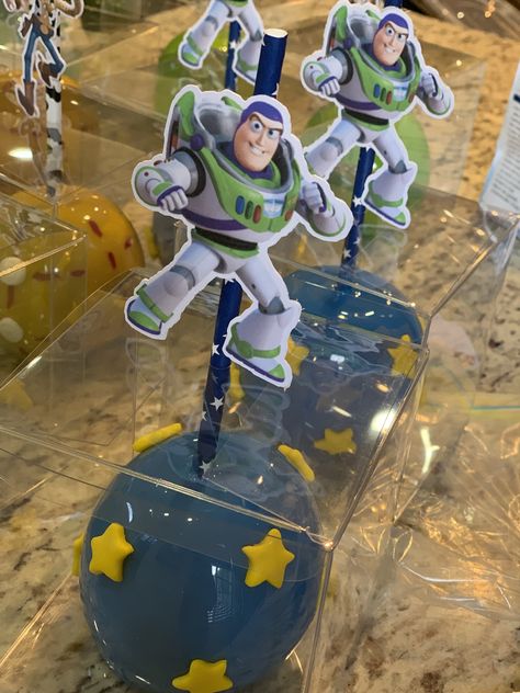 Toy Story Candy Apples, Apple Candles, Toy Story Buzz, Toy Story Party, Candy Apple, Boys Birthday, Buzz Lightyear, Candy Apples, 1st Bday