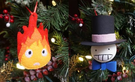 Studio Ghibli Christmas Tree, Studio Ghibli Christmas, Studio Ghibli Christmas Ornaments, Anime Christmas Ornaments, Geek Christmas Decorations, Totoro Ornament, Nerd Christmas Ornaments, Zelda Christmas Ornaments, Plush Christmas Ornaments